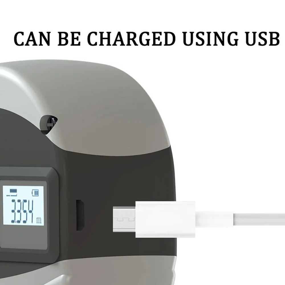 2 в 1 Лазерный дальномер lcd цифровой рулетка USB зарядный счетчик дальномер инфракрасный строительный измерительный инструмент Лазерная Лента