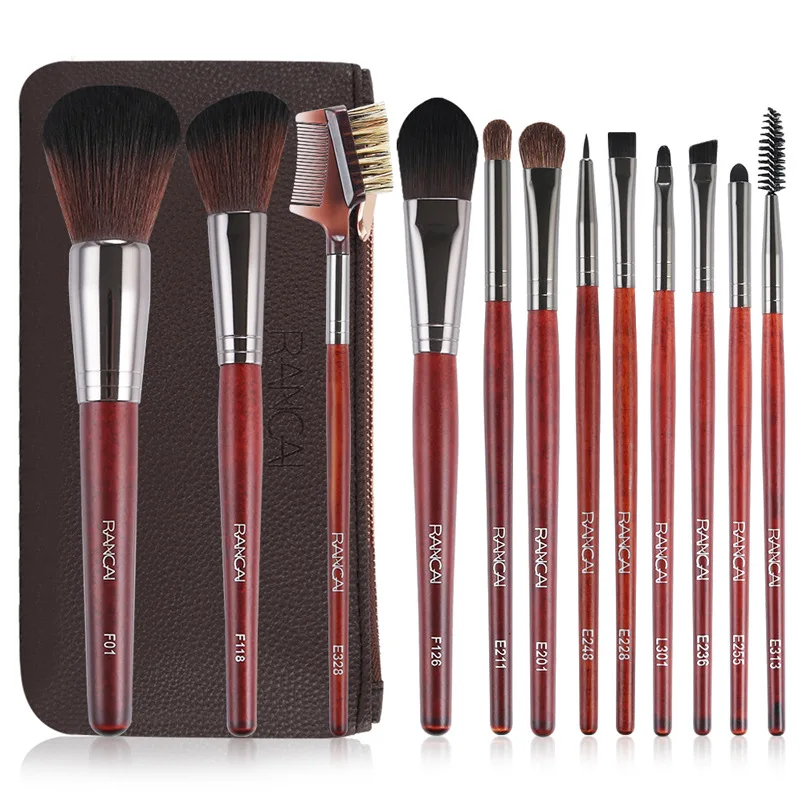 Professional Red 12PCS Makeup Brushes high-end makeup kit, full set of brush packs New