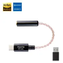 CharmTek USB C Hi Fi Audio Portable Headphone Amplifier Qualcomm 32 bit DAC Headphone AMP for Pixel 4 Note 10 iPad Pro Onplus 7