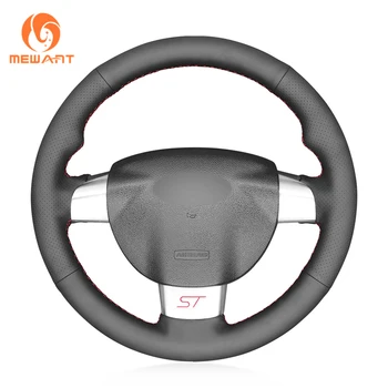 

MEWANT Black Artificial Leather Hand Sew Car Steering Wheel Cover for Focus ST 2005 2006 2007 2008-2012 Focus RS 2009 2010-2011