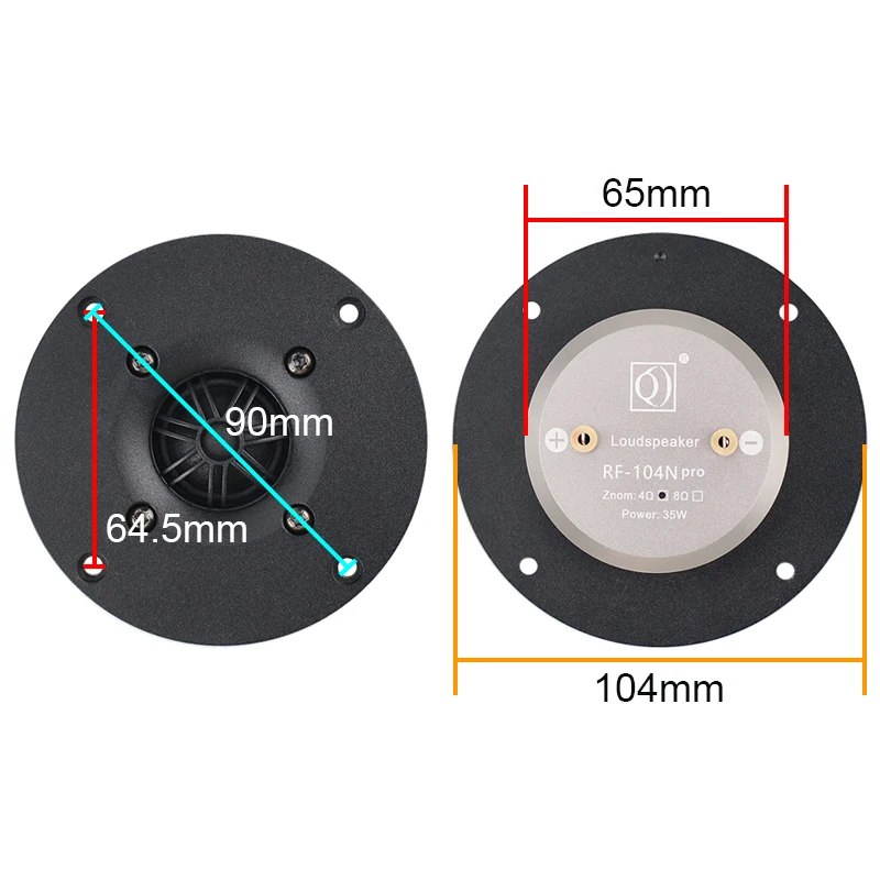 4 inch Tweeter Speaker 4ohm 35W Dome Silk Film 91DB Neodymium 104mm Treble Loudspeaker Aluminum panel 2 way Speaker 1pc