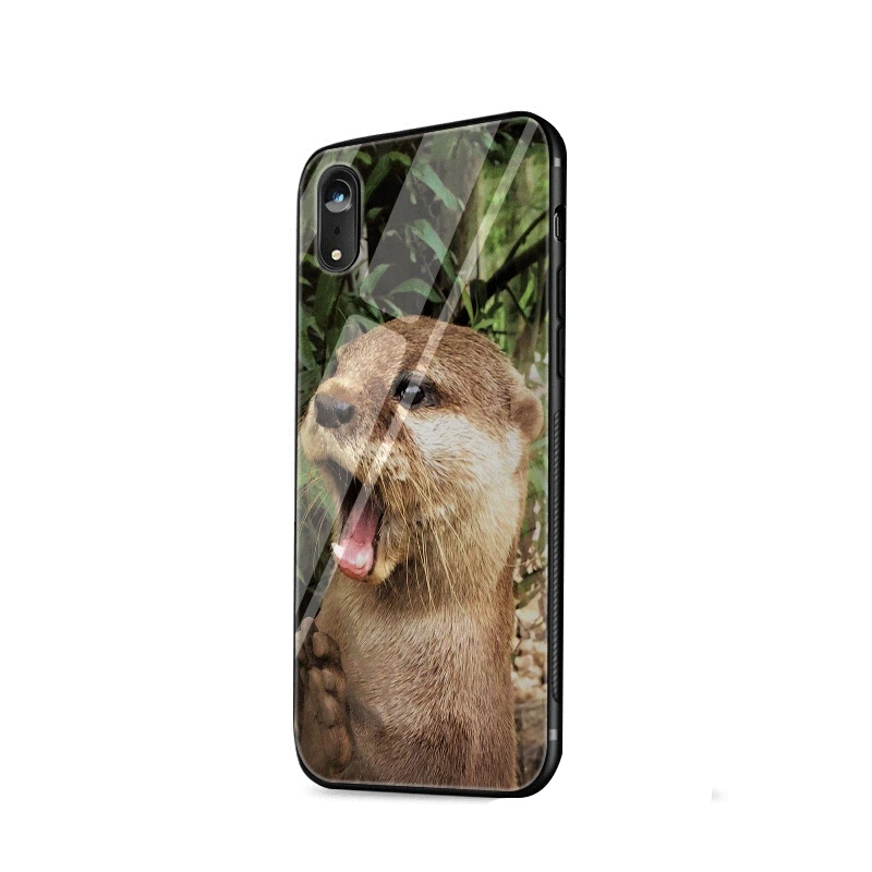 G2 Чехол для мобильного телефона из стекла ТПУ для iPhone 5 5S 6 6s 7 8 Plus X XR XS Max Shell Cover Animal Otter защита - Цвет: G2