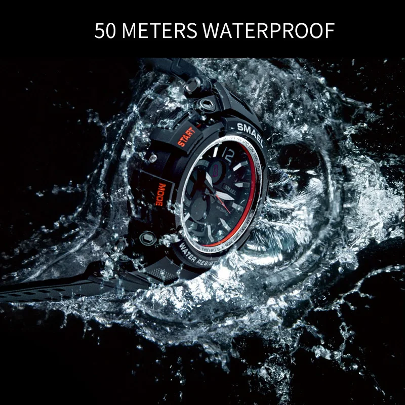 Новые водонепроницаемые часы в армейском стиле 50M S Shock Resitant спортивные часы Саат цифровые часы мужские военные армейские массивные мужские часы спортивные