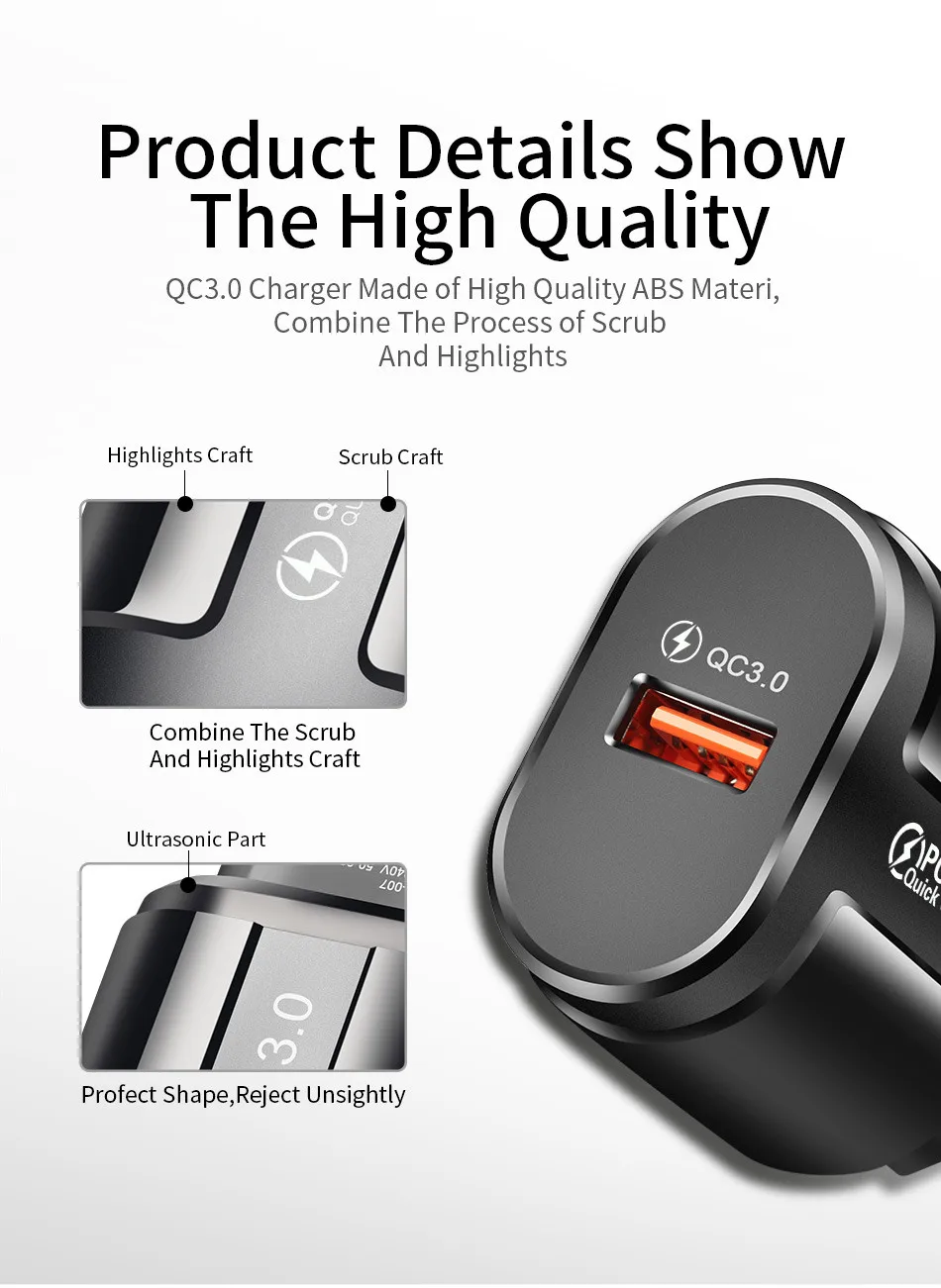 Lovebay Quick Charge 3,0 USB зарядное устройство EU US 5 в 3 А Быстрая зарядка мобильного телефона зарядное устройство для iPhone huawei samsung Xiaomi адаптер