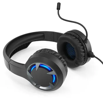 

3.5mm Wired Gaming Headset Stereo Bass Big Headphones for PC Computer Gamer Laptop PS4 with Light Mic Game Earphones