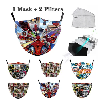

Masks Super Hero Cartoon Windproof Masks Washable Reusable Unisex Mask PM2.5 Filter anti dust Fabric Proof Flu Mouth Muffle Mask