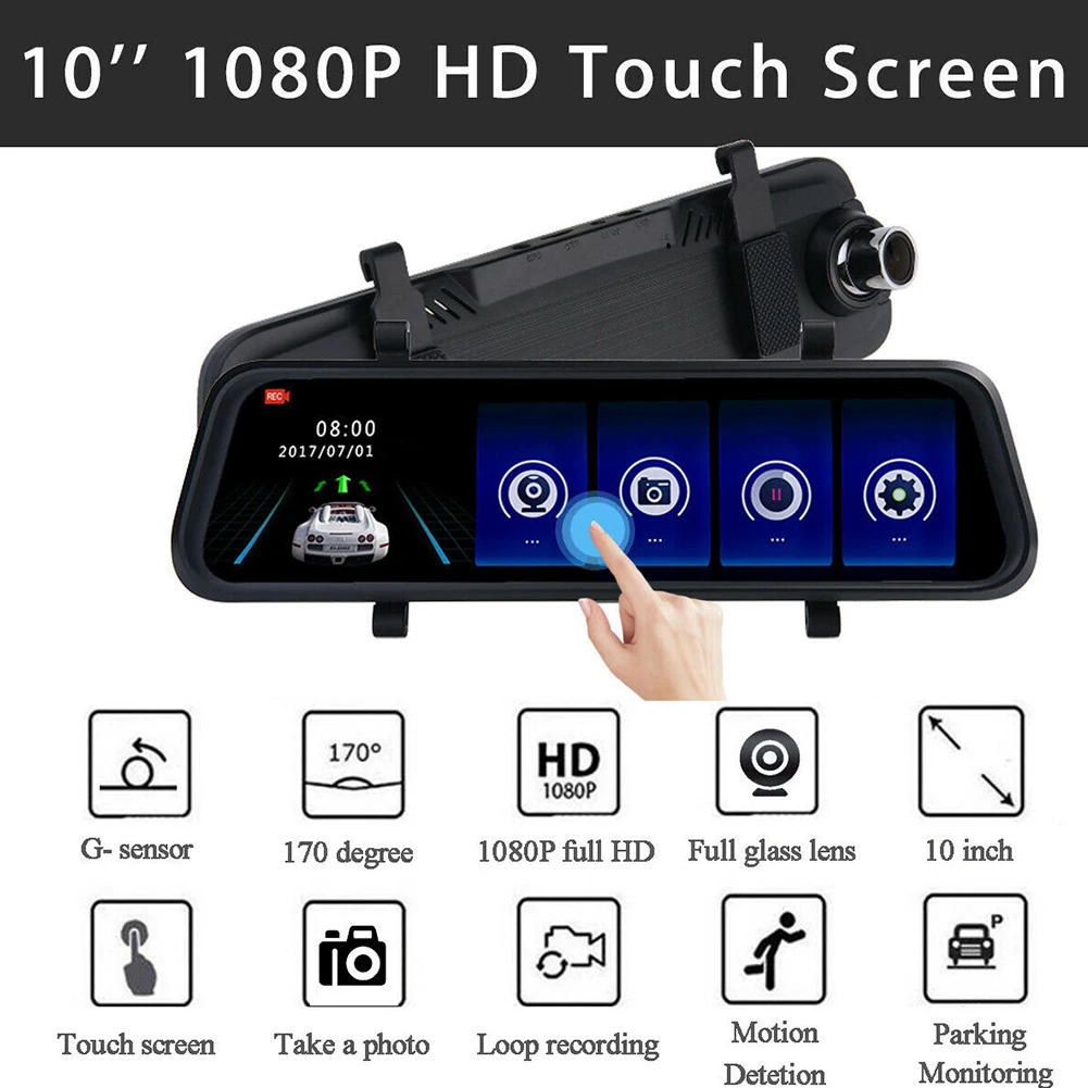  1080P Fahren Bewegungserkennung Touchscreen Weitwinkel Loop-aufnahme Streaming Media Pull Objektiv 