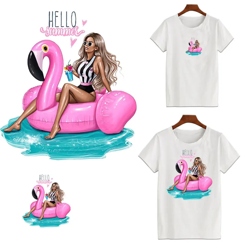 

Fashion Beauty Iron-on transfer for Clothing Duck Iron on Vinyl Heat Transfer Stickers Diy Thermotransfer for Clothes Backpack