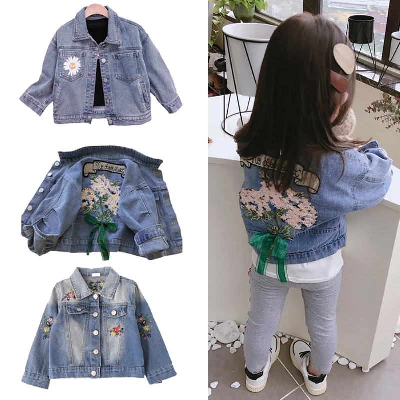 2020 модные джинсовые куртки одежда верхняя для девочек детские осенне весенние