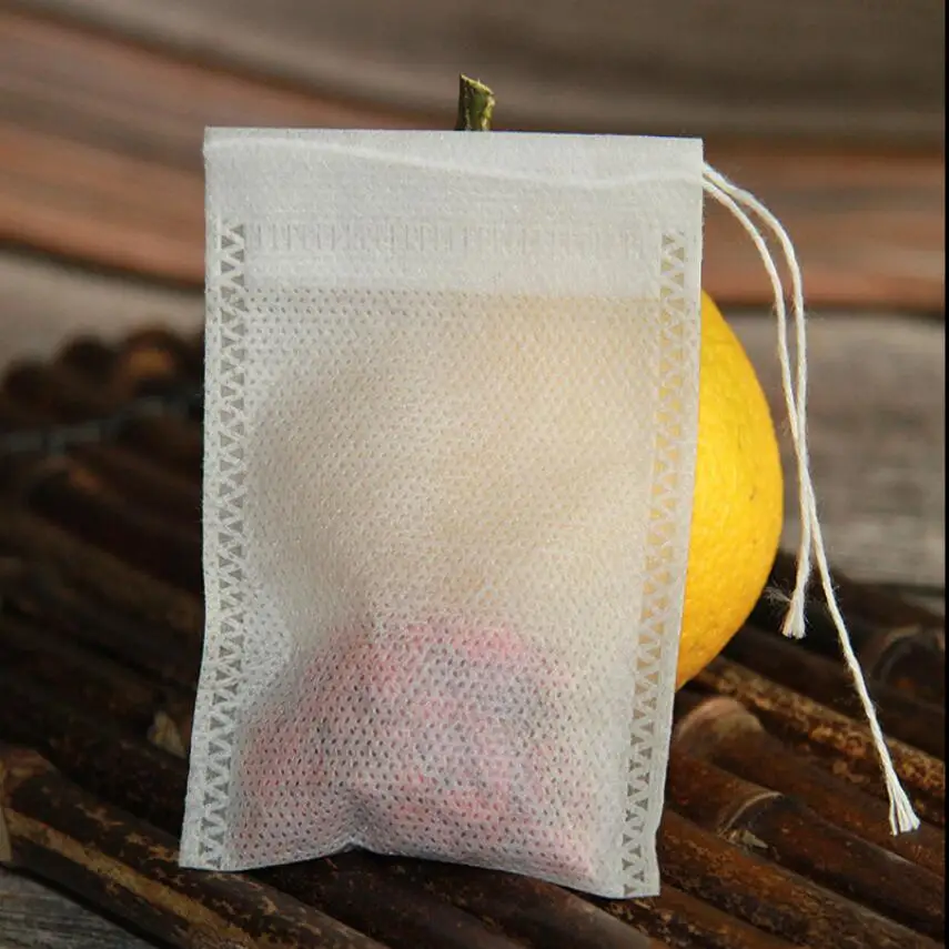 500pcs Tea Bag 6 X 8 5 X 7CM Empty Scented With String Heal Seal Filter Disposable Tea Bags for Herb Green