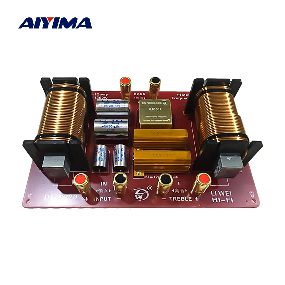 

AIYIMA 1200W Treble Bass Professional 2 Way Crossover Audio Speaker Frequency Divider Crossover Filter With Tweeter Protector