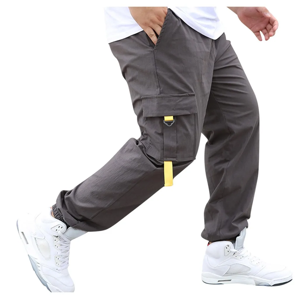 Зимние брюки мужские модные новые стильные индивидуальные однотонные брюки карго для мужчин комбинезоны девять минут брюки с карманами