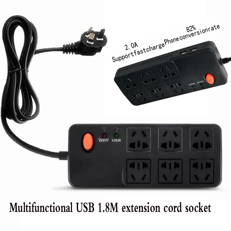 Новый оригинальный удлинитель питания с 2 USB-портами для зарядки умная розетка
