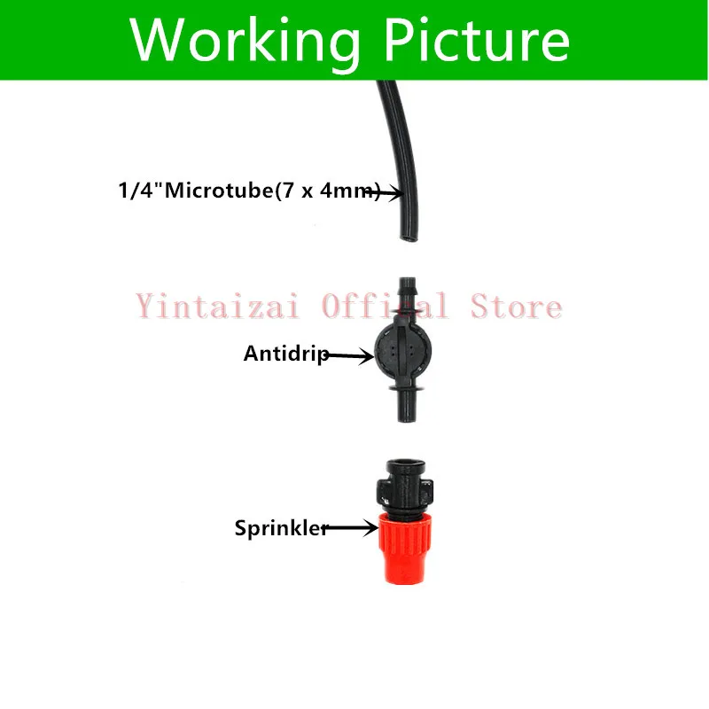 200 шт. 1/4 дюйма парниковых спрей Antidrip задвижка воды аксессуары единый капли висит микро сопло в форме капель совместных T326