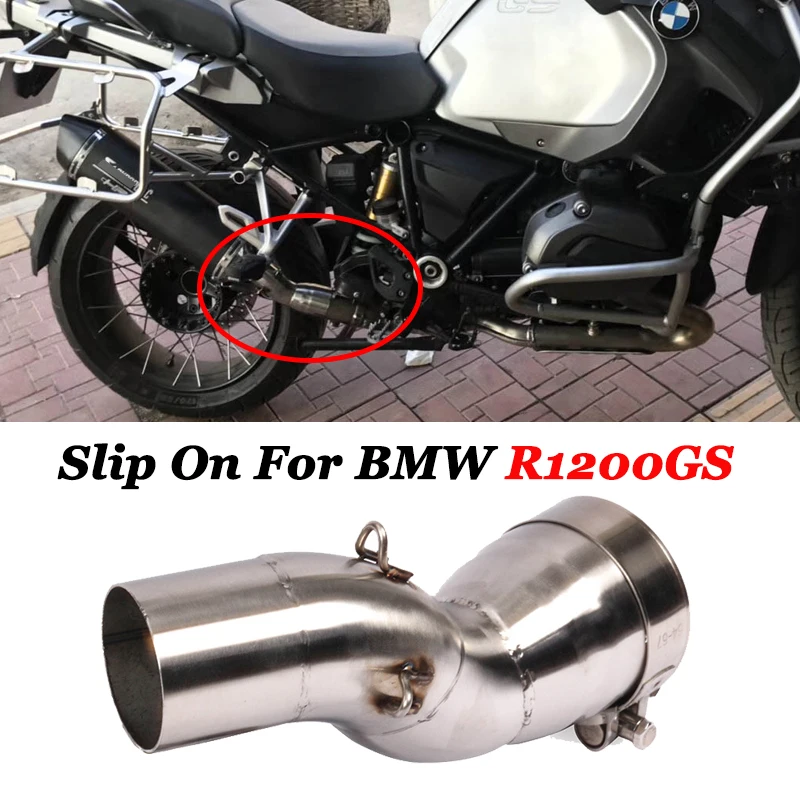 Inlet 51mm Motorcycle Exhaust Middle Link Pipe Connect Slip On For BMW