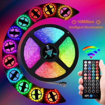 

RGB 5050 Super Bright Light Belt LED Waterproof Belt Flexible 5m 10m 15m Tape Light Emitting Diode +IP44 Key Remote Control set