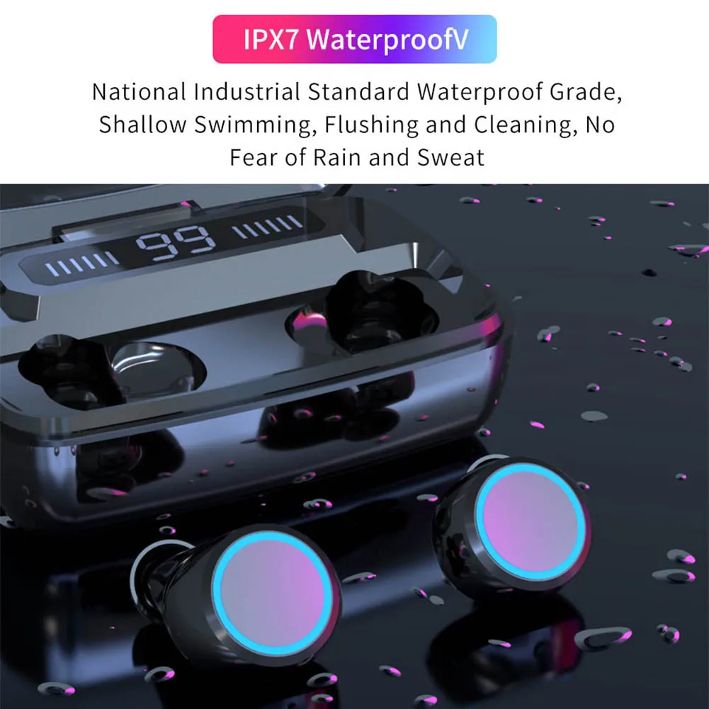 3300mAh LED Bluetooth Wireless Earphones Headphones Earbuds TWS Touch Control Sport Headset Noise Cancel Earphone Headphone