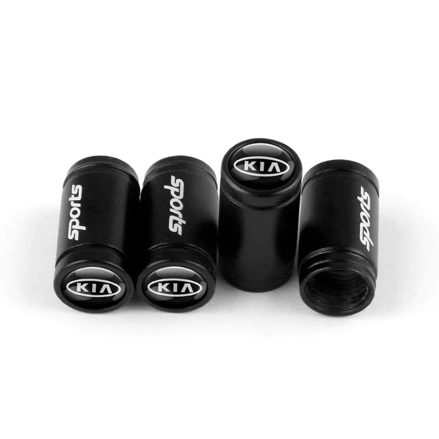 For Kia Sportage Ceed Rio Picanto Sorento Rio 3 Rio 4 K1 K2 K3 K4 4Pcs Car Tire Wheel Valve Cap Air Cover Badge Car Styling Black