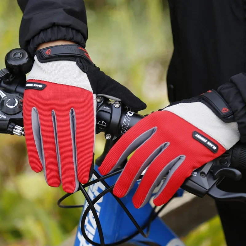 1 пара унисекс велосипедные перчатки полный палец Сенсорный экран перчатки Нескользящие дышащие велосипедные перчатки спортивные перчатки без пальцев