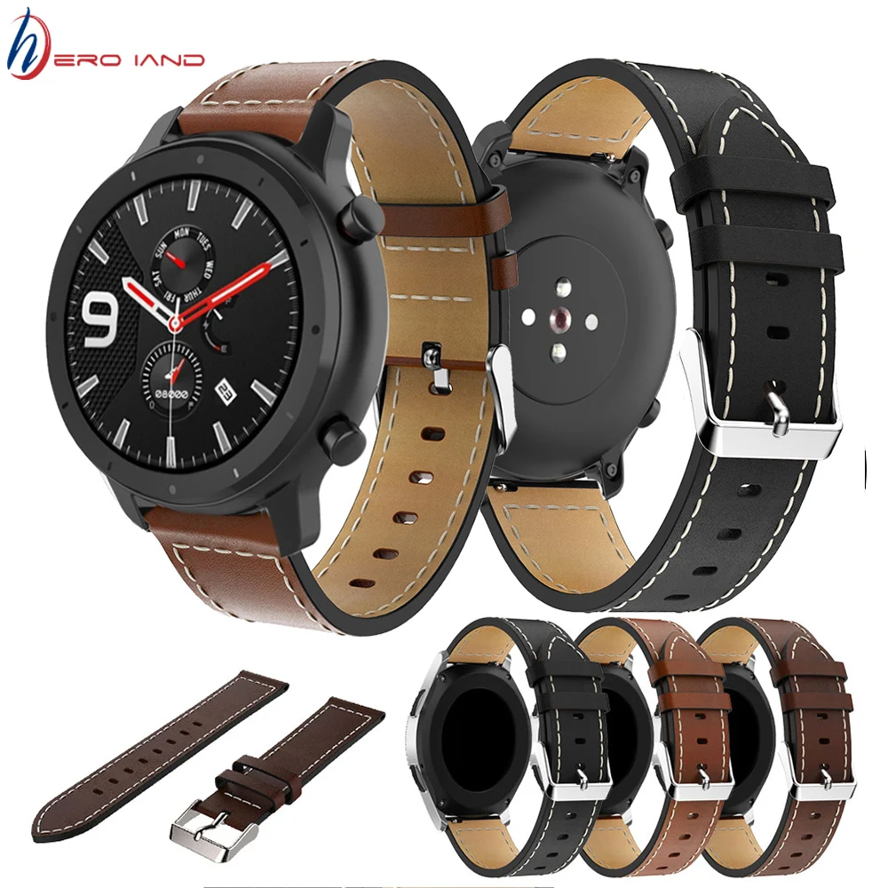UIENIE Leather Watchband Strap for Xiaomi Huami Amazfit GTR 47mm Pace