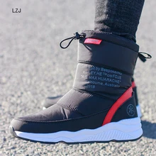 LZJ New Women Winter Boots Non-slip Waterproof Snow Boots Women Thick Plush Ankle Boots for-40 Degrees plus size 36-44