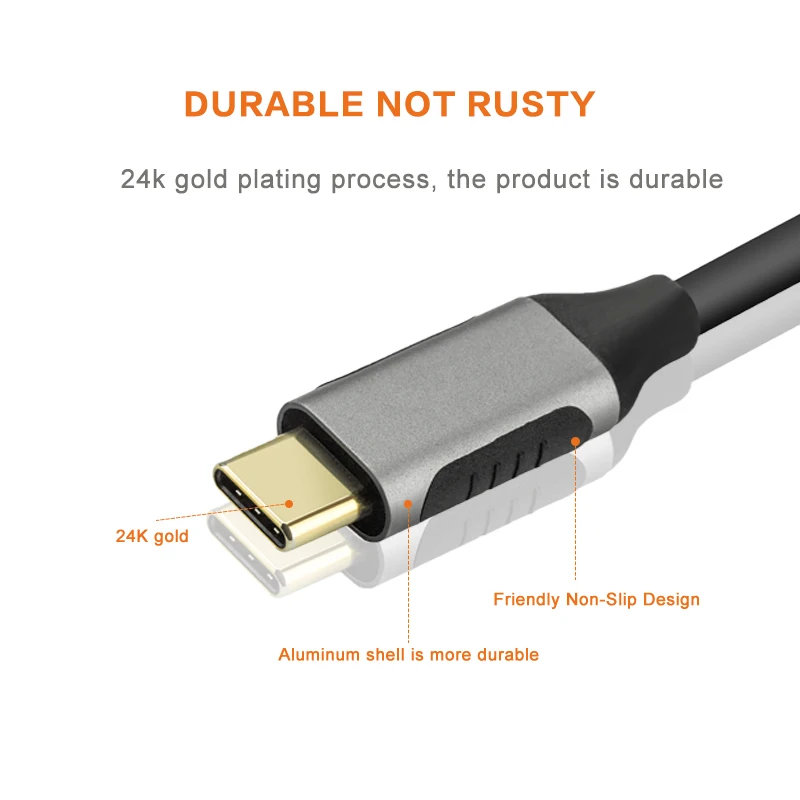 USB C к VGA кабель адаптер USB 3,1 Тип C к VGA для монитора проектор дисплей