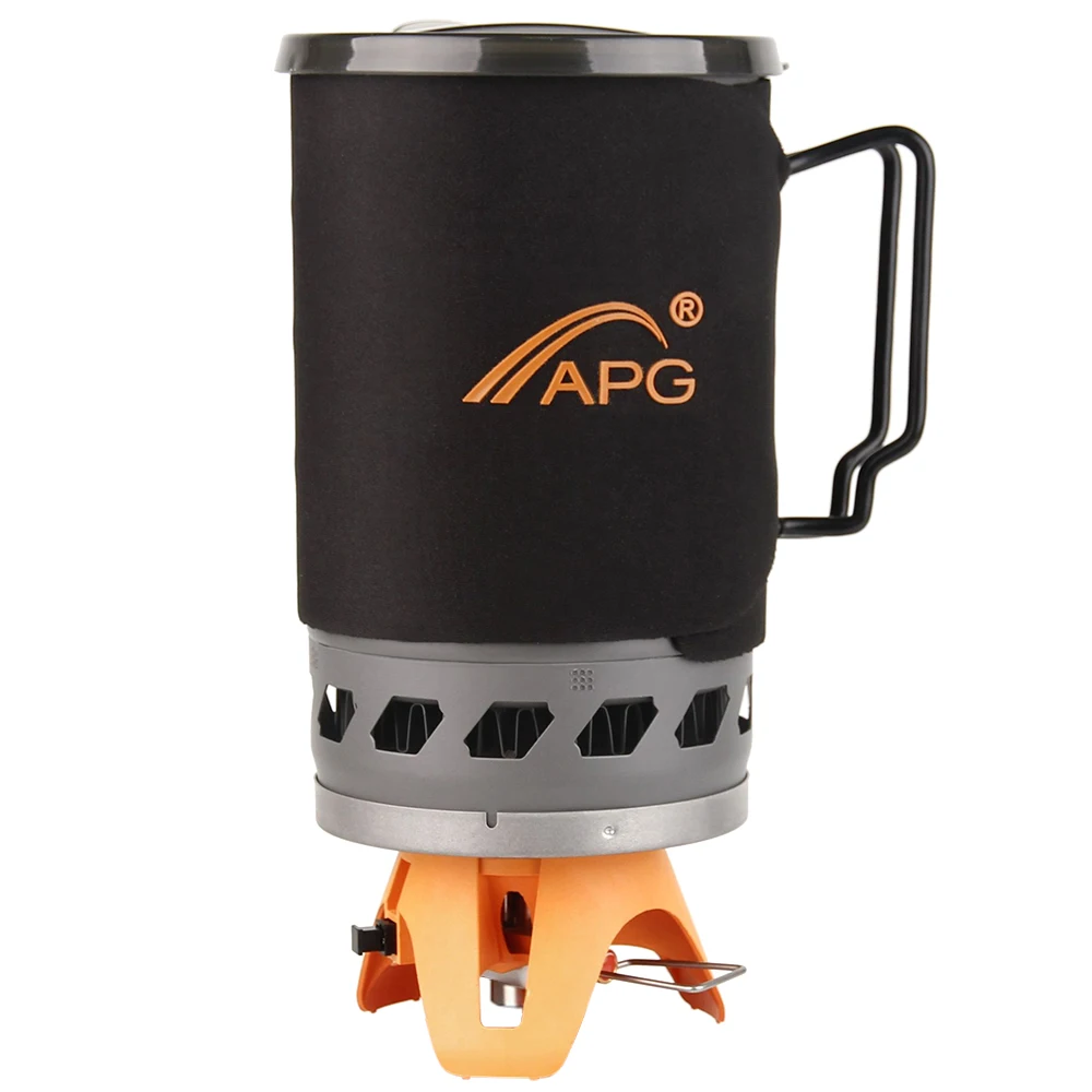 

Outdoor Camping Stove Set 1400ML Cooking Pot Gas Stove Set Gas Burner with Camping Pot Cookware for Hiking Backpacking Picnic