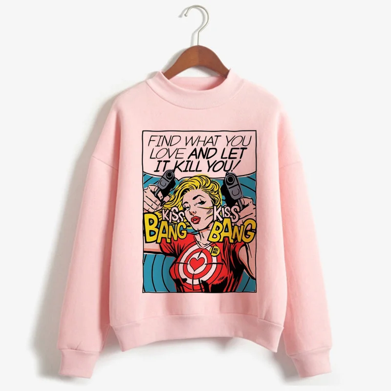 90s Графический Harajuku Ullzang толстовки для женщин осень зима теплый корейский стиль кофты Забавный мультфильм гранж каваи толстовка женская - Цвет: H2057