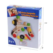 30 шт. Сменные гайки строительные блоки автомобиль дети разборка комбинация деревянные блоки автомобиль, детские деревянные модели и строительные игрушки