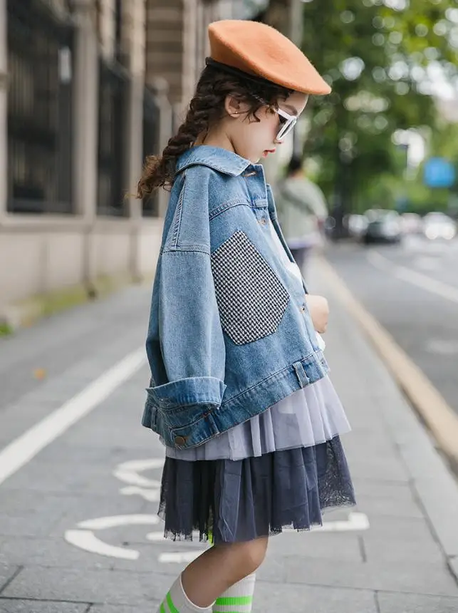 Детская Модная Джинсовая Куртка Harajuku с большим карманом, свободная джинсовая куртка Modis, детская верхняя одежда, Y1862