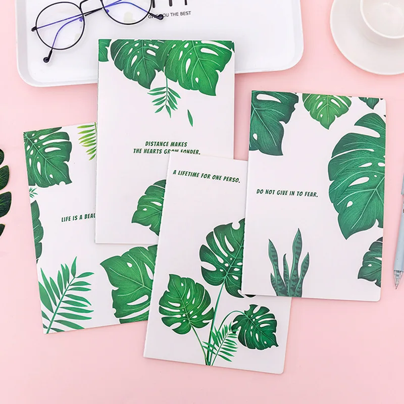

2pcs/pack A5 Cute Paper Notebook Leaf Notepad To Do List Planner Diary Notebook for School Student Supply Line Inside
