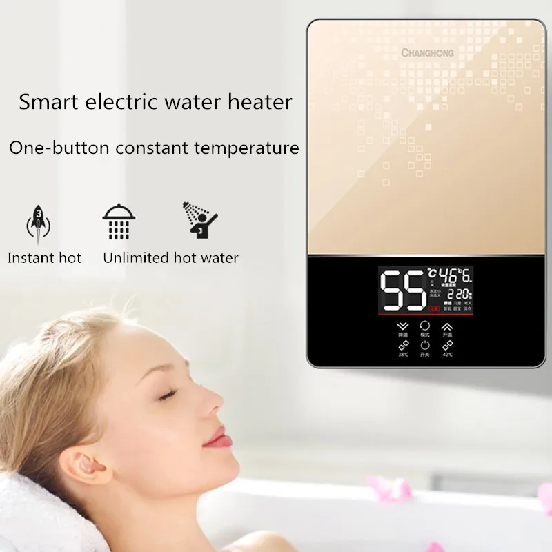 Chauffe eau électrique instantané petit ménage mural à chaleur rapide salle de bains séparation hydroélectrique douche thermostatique
