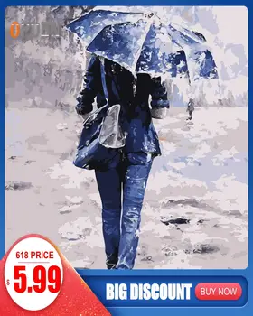 

OPDBN Wall Art Canvas Painting by Number Posters Handpainted Oil Painting Picture for Living Room Home Decor No Frame