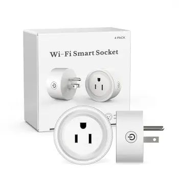 

10A US Plug Smart Socket Voice Control Smart Socket WIFI Touch Screen Remote Control Adapter Timing Mode