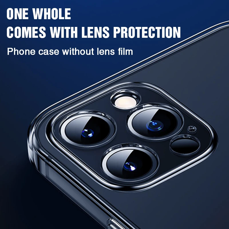 Lens Full Protection Phone Case For iPhone 11 12 Pro Max XR Clear Silicone Case For iPhone X Xs Max 7 8 Plus 12 Mini Back Cover