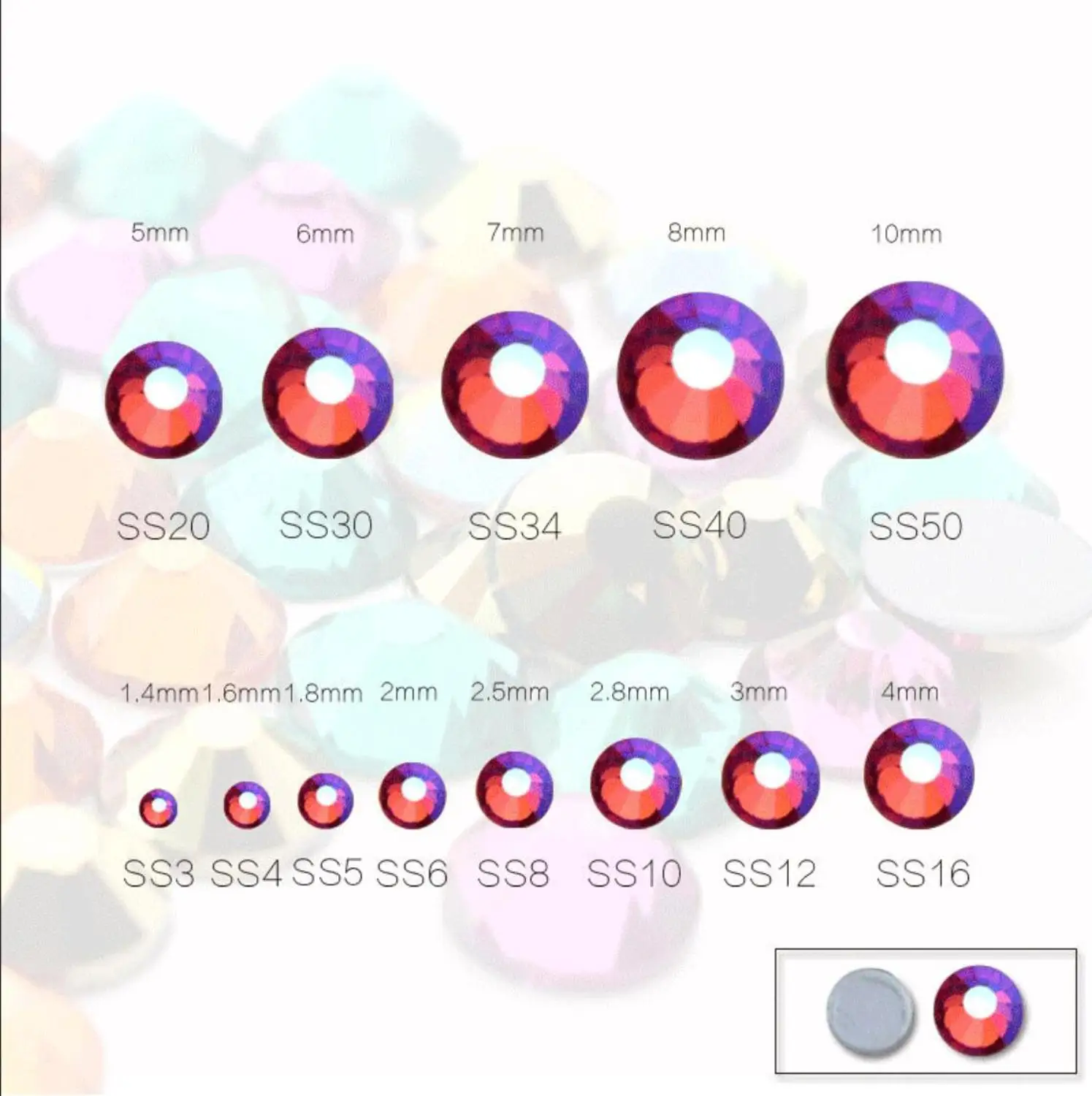 Горячая фиксация Стразы блестящие мандарисветильник светлые зеркальные