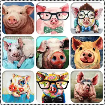 

Pig Full Square/Round Stone Cartoon Animal Diamond Embroidery 5D Diamond Painting Cross Stitch Diamond Mosaic Diamand Needlework