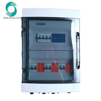 

PV Combiner Box with Lightning Arreste, 15A Rated Current Fuse and Circuit Breakers for On/Off Grid Solar Panel System