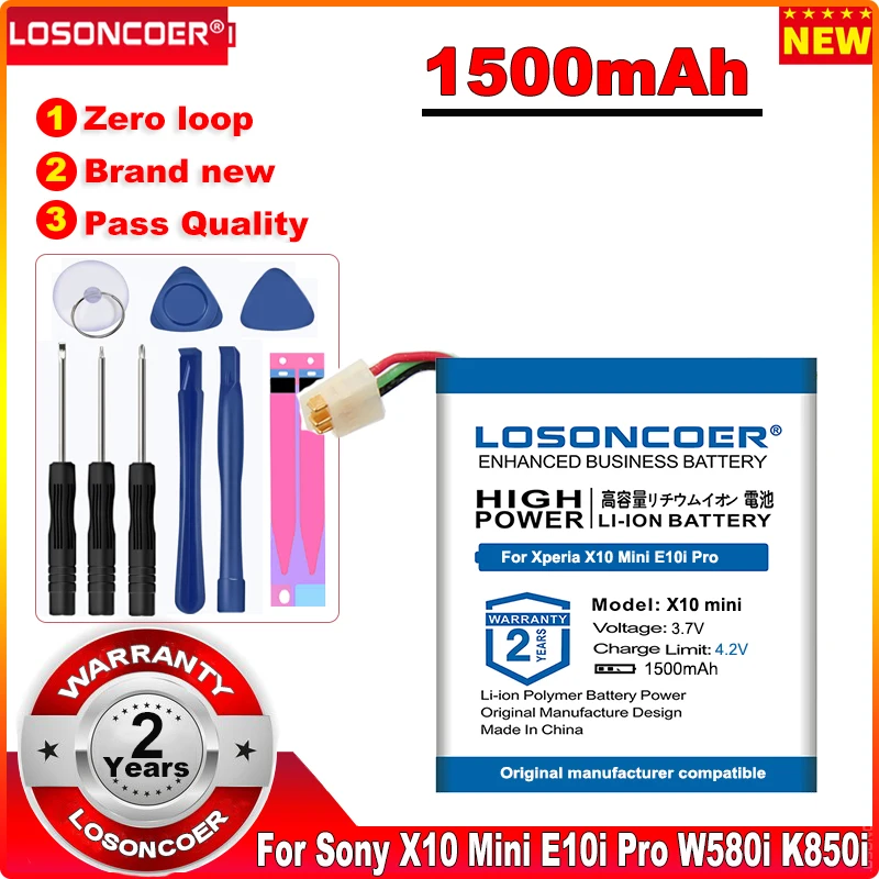 LOSONCOER новый список 1500 мАч батарея для Sony Ericsson Xperia X10 Mini E10i Pro W580i X10Mini K850i + Бесплатные