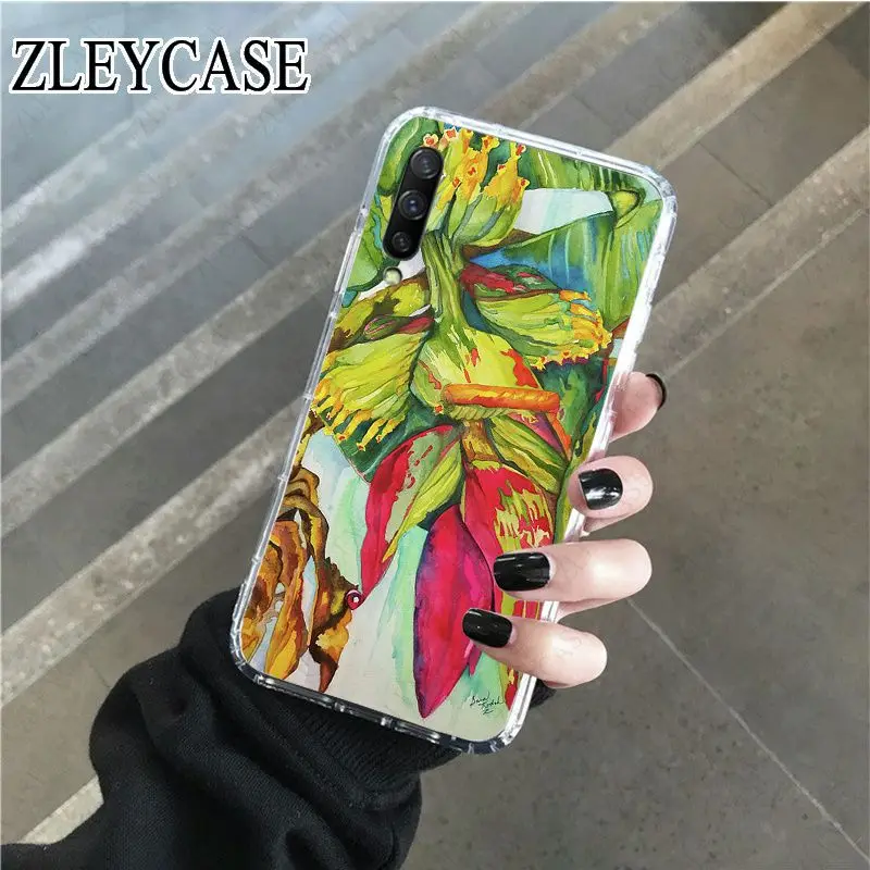 Summer tropical  Palm Leaf Banana Leaf Flowers