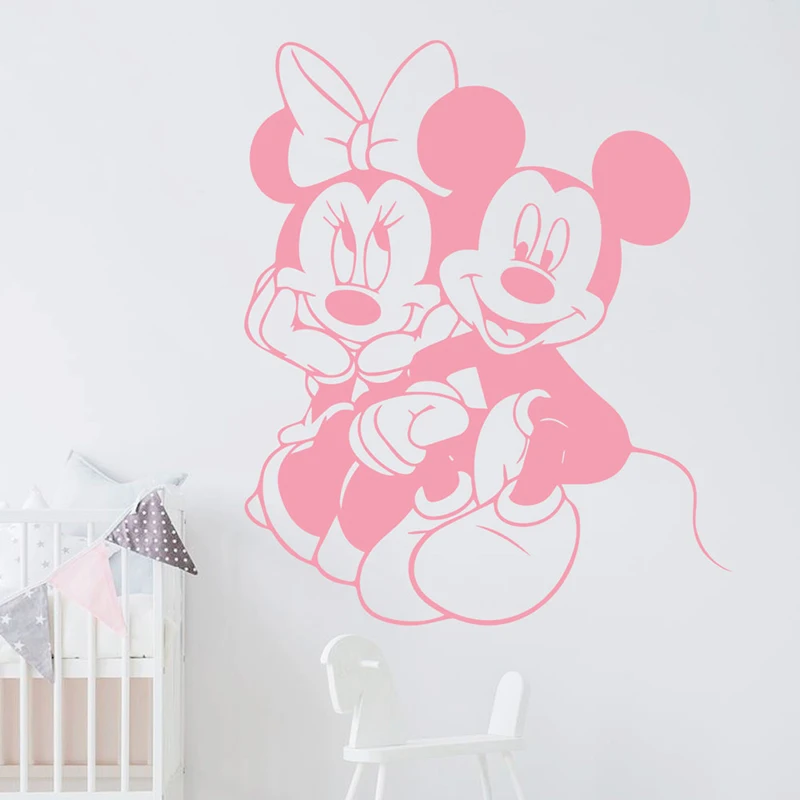 Disney Cartoon Mickey Mouse Wall Sticker For kids Room Decoration Stickers Vinyl Home Decor Wall Decals Removable Art Wallpaper