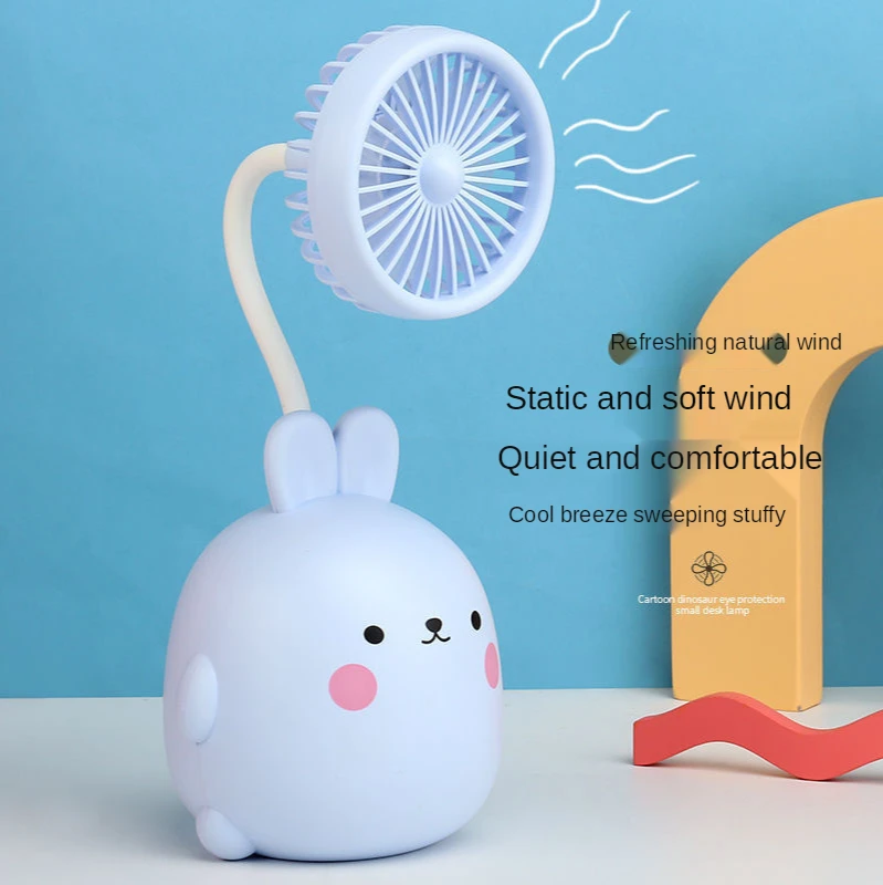 

Mini Desktop Fan Summer Handheld Fan Going Out Mini Fan Cartoon USB Charging Office Student Dormitory Desktop Office Mini Fan
