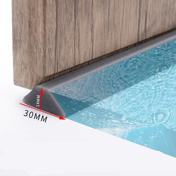 

1M Silicone Door Bottom Sealing Strip for Bathroom Water Blocking Stopper Shower Dam Flood Barrier MU8669