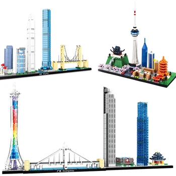

Kids Toys Architecture Street View Building Blocks HK Skyline City View DIY Educational Toys For Kids Model Kit Christmas Gifts
