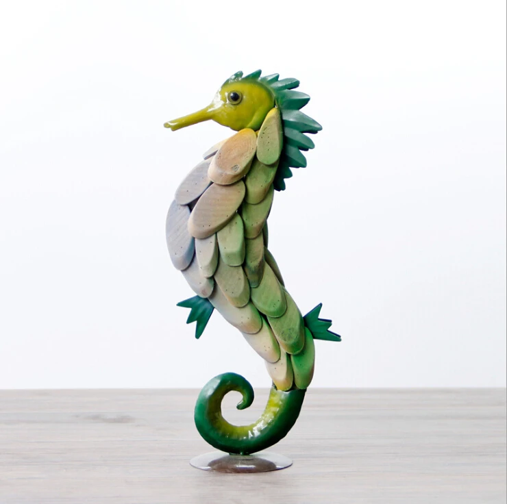 Christmas Mediterranean Style Marine Decor Hippocampus Figurine Wooden Seahorse Crafts Home Decoration Wedding Gift
