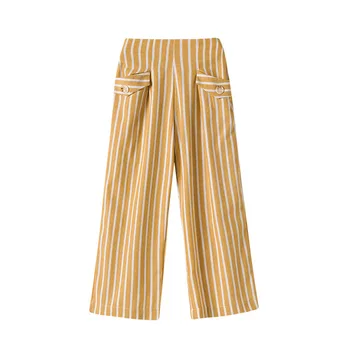 

pocket Wide Leg pants age for 6 - 16 yrs teenage girls school style children clothes 2020 new summer kid simple striped trousers