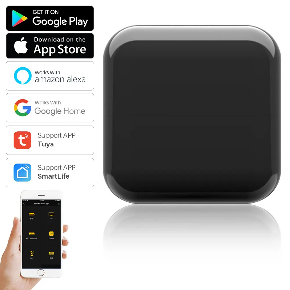 Tuya Smart IR Remote Control WiFi Universal Infrared Home Controller For TV AC SmartLife APP Works With Alexa Google | Электроника