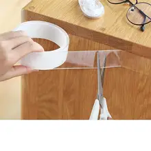 Cinta Nano transparente de doble cara, 1/2/3/5M, reutilizable, impermeable, limpiable, para el hogar
