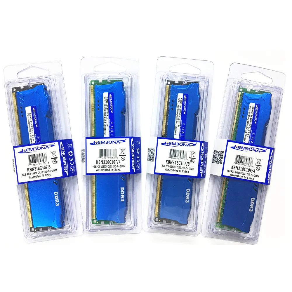 Desktop RAM Memory KEMBONA New Sealed DDR3 1866mhz/1600mhz/1333mhz/1066mhz 8G/4GB/2GB Desktop RAM Heat Sink Memory