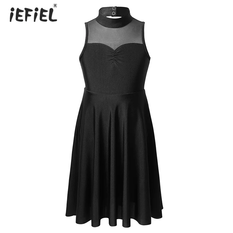 IEFiEL/сетчатые балетные костюмы без рукавов для детей и девочек трико Одежда